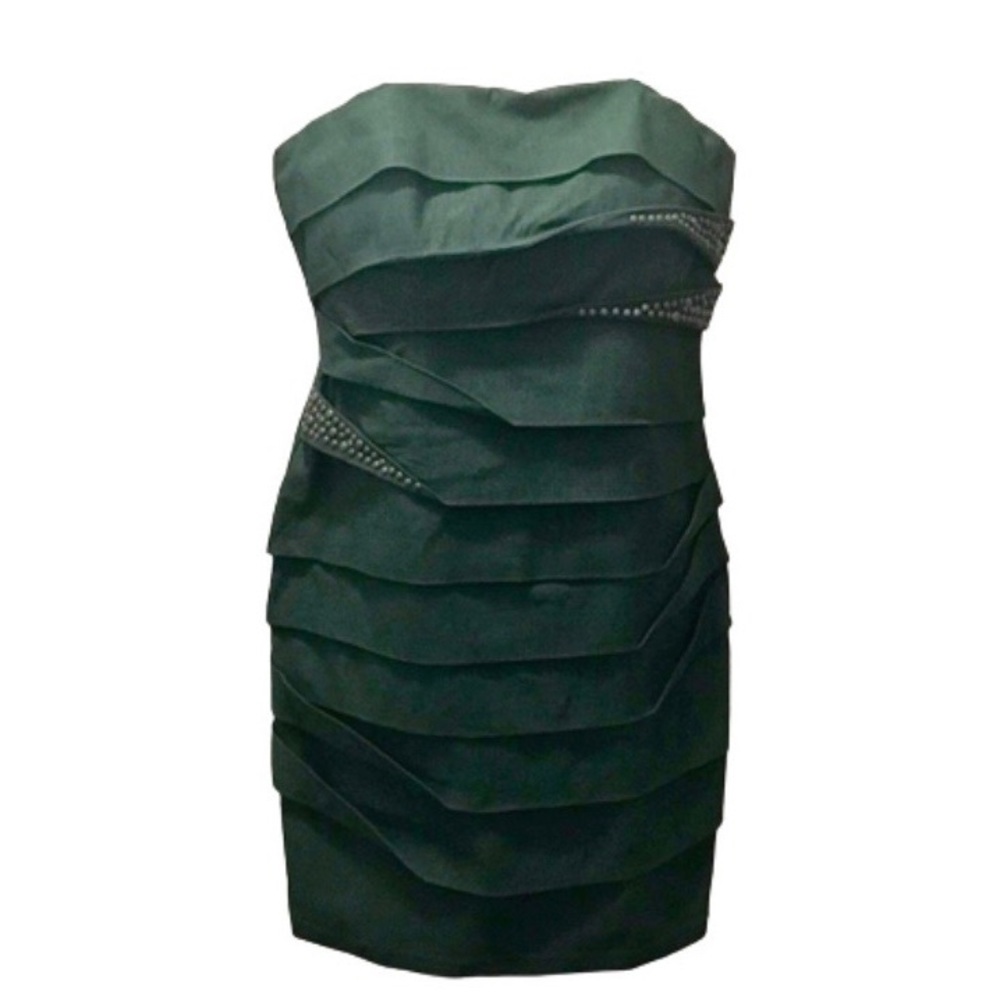 City Studios Strapless Tiered Dress